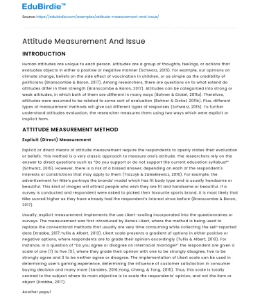 Attitude Measurement And Issue