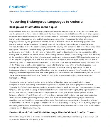 Preserving Endangered Languages In Andorra