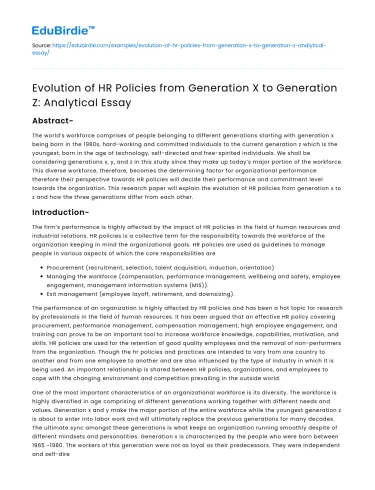 Evolution of HR Policies: Gen X to Gen Z Analysis