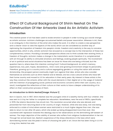 Shirin Neshat’s Cultural Background and Artistic Activism