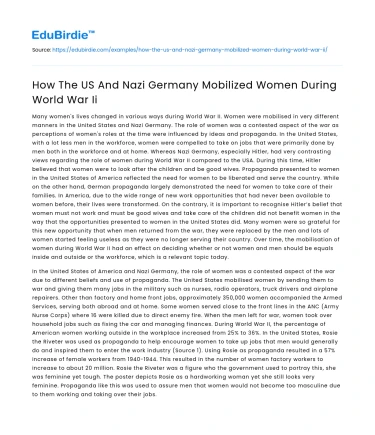 How The US And Nazi Germany Mobilized Women During World War Ii