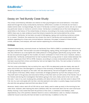 Essay on Ted Bundy Case Study