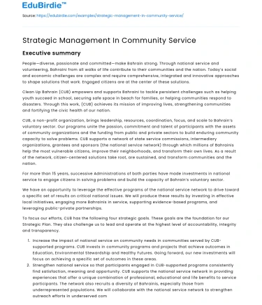 Strategic Management In Community Service