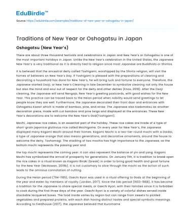 Traditions of New Year or Oshogatsu in Japan