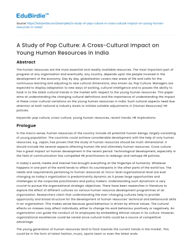 Pop Culture Impact on Young HR in India