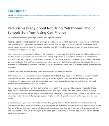 The Debate on Cell Phones in Schools: To Ban or Not?