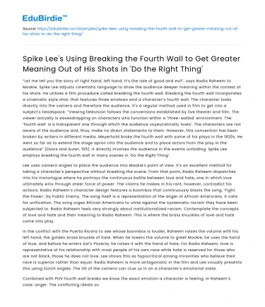 Spike Lee Breaks the Fourth Wall in ‘Do the Right Thing’