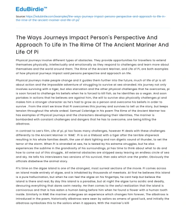 Perspective in The Rime of the Ancient Mariner