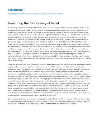 Measuring the Democracy of Israel