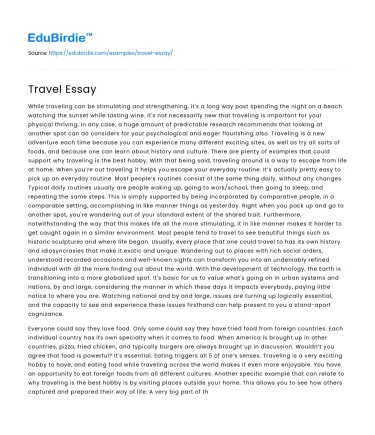 Travel Essay