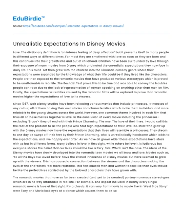Unrealistic Expectations In Disney Movies