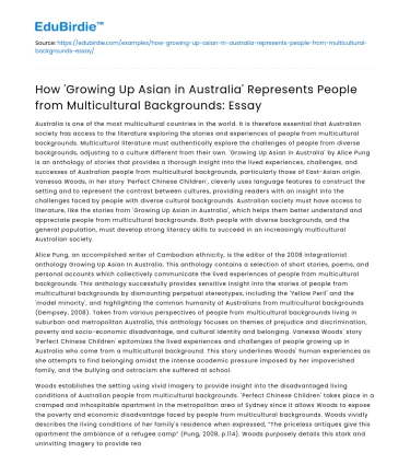 Representation of Multiculturalism in ‘Growing Up Asian in Australia’