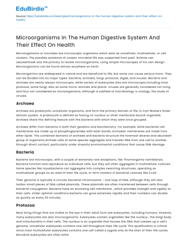 Microbial Symbiosis in Human Digestion and Health