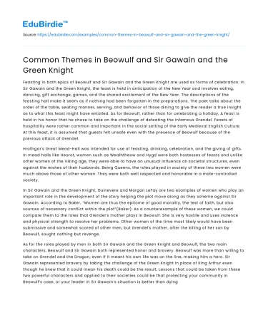 Common Themes in Beowulf and Sir Gawain and the Green Knight