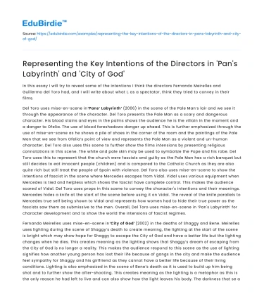 Key Intentions of Directors in ‘Pan’s Labyrinth’ and ‘City of God’