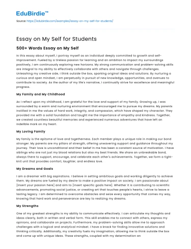 Essay on My Self for Students