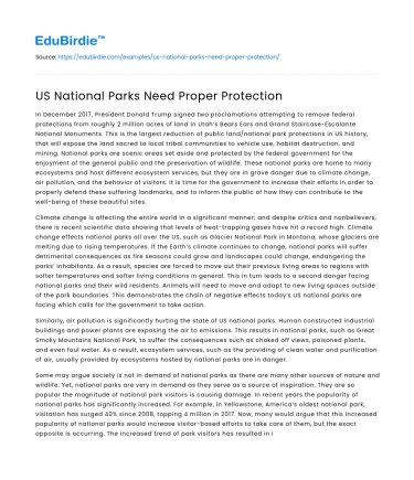 US National Parks Need Proper Protection