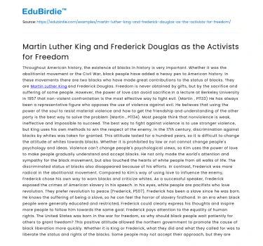 Champions of Liberty: The Legacies of King and Douglass