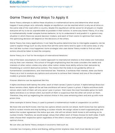 Strategic Interactions: Game Theory Applications