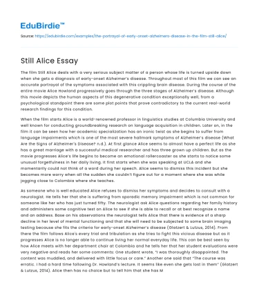 Still Alice Essay