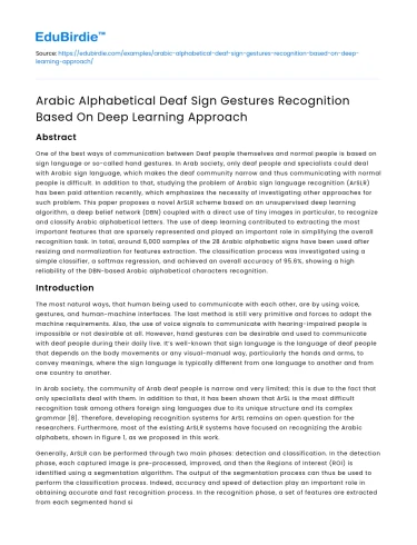 Arabic Deaf Sign Recognition with Deep Learning