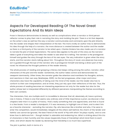 Key Aspects of Great Expectations: Developed Reading