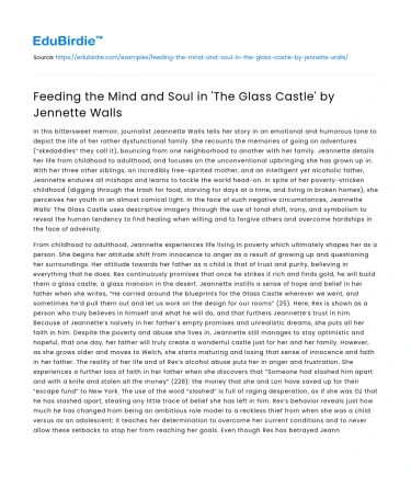 Feeding the Mind and Soul in ‘The Glass Castle’ by Jennette Walls