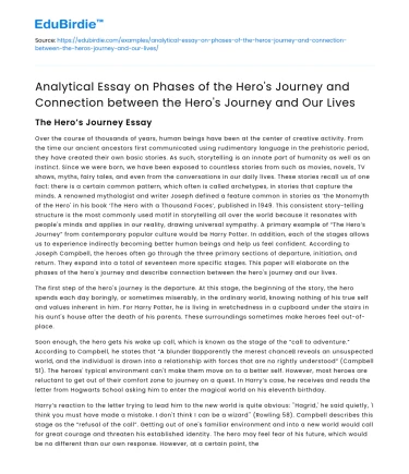 Hero’s Journey and Life Connection