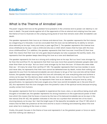 What is the Theme of Annabel Lee