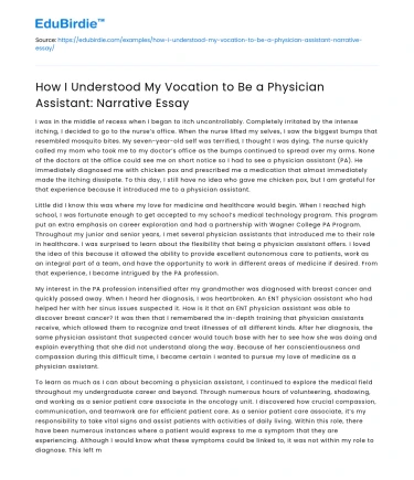 How I Understood My Vocation to Be a Physician Assistant