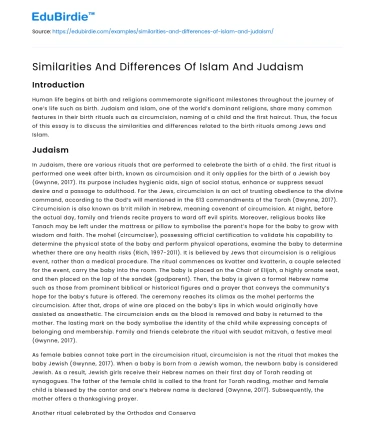Similarities And Differences Of Islam And Judaism