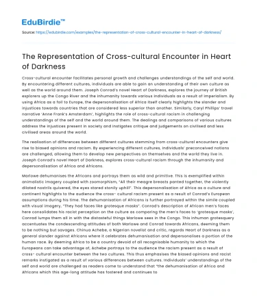 The Representation of Cross-cultural Encounter in Heart of Darkness