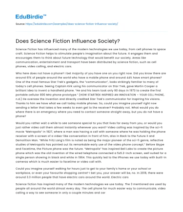 Does Science Fiction Influence Society?