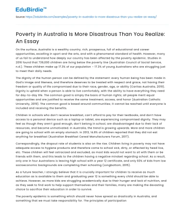 Poverty in Australia Is More Disastrous Than You Realize: An Essay