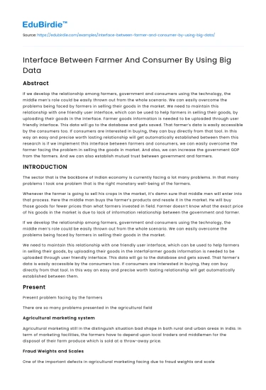 Bridging Agriculture and Consumers with Big Data