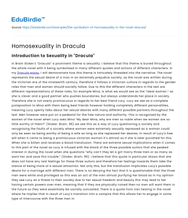 Homosexuality in Dracula