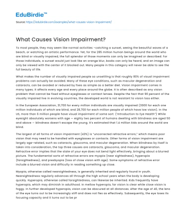 What Causes Vision Impairment?