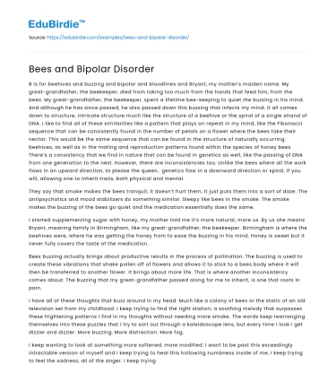 Bees and Bipolar Disorder
