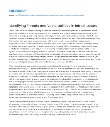 Infrastructure Threats and Vulnerabilities