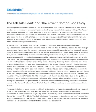 The Tell Tale Heart’ and ‘The Raven’: Comparison Essay