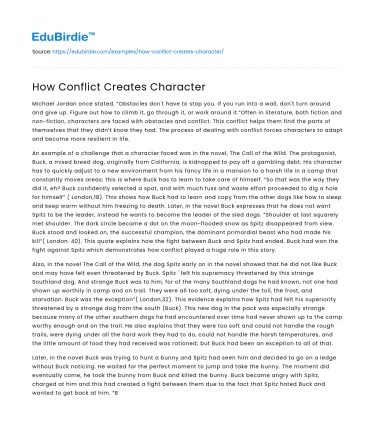 How Conflict Creates Character