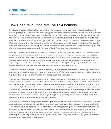 How Uber Revolutionized The Taxi Industry