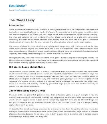 The Chess Essay