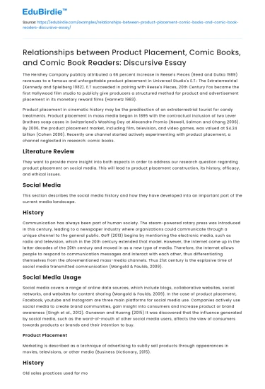 Product Placement in Comic Books