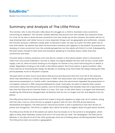 Summary and Analysis of The Little Prince