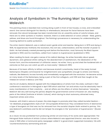 Analysis of Symbolism in ‘The Running Man’ by Kazimir Malevich