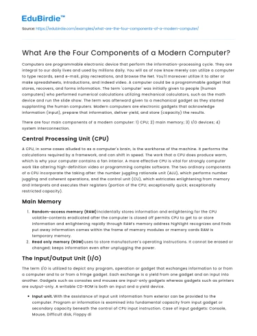 What Are the Four Components of a Modern Computer?