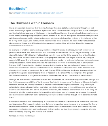The Darkness within Eminem