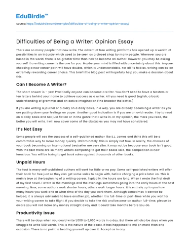 The Complexities of the Writing Profession