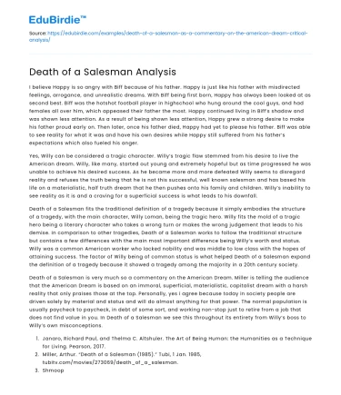 Death of a Salesman Analysis